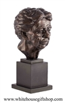 Bust, Eleanor Roosevelt, 13", Alabaster and Brozne