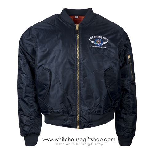 Air Force One Presidential Crew Style Flight Jacket Navy Blue