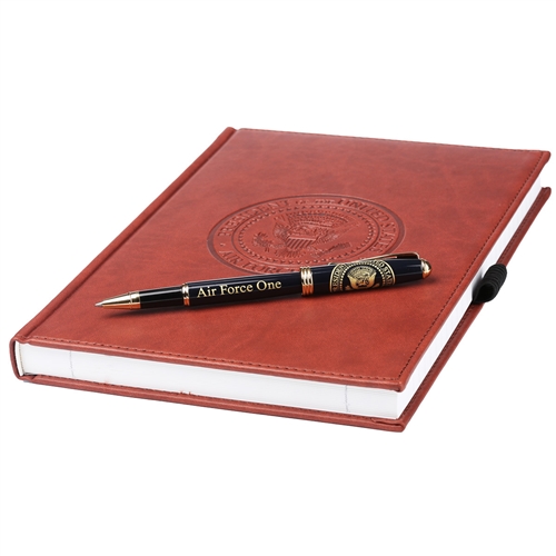 Air Force One Journal or Log Book and Full Logo Ink Pen  with the Seal of the President