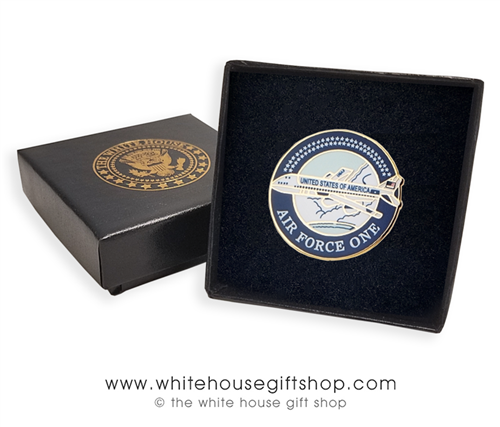 Air Force One, Presidents Plane Lapel, Hat Pin, high quality 24K gold finished pins, gift boxed