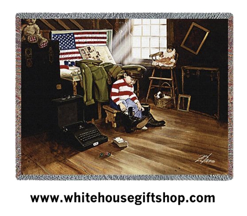 American Flag, US Army, Military Throw, Blanket, Made in USA Quality Cotton, Machine Wash and Dry, GO ARMY