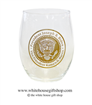 White House Stemless Wine Glass Set , Presidential Seal, President Eagle official authentic Glassware