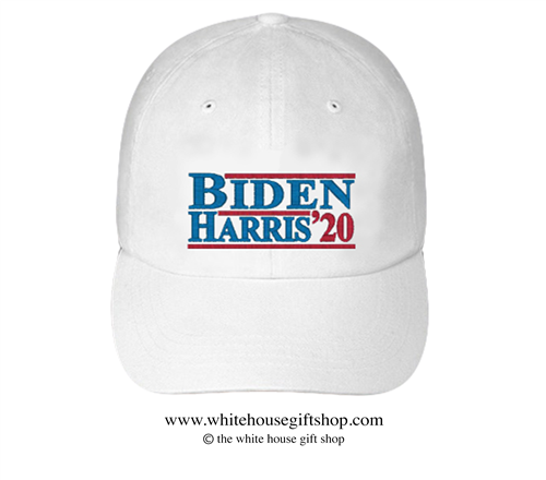 Joseph R. Biden and Kamala Harris 2020 Hat in White, 44th President of the United States, 46th President of the United States, Official White House Gift Shop Est. 1946 by Secret Service Agents