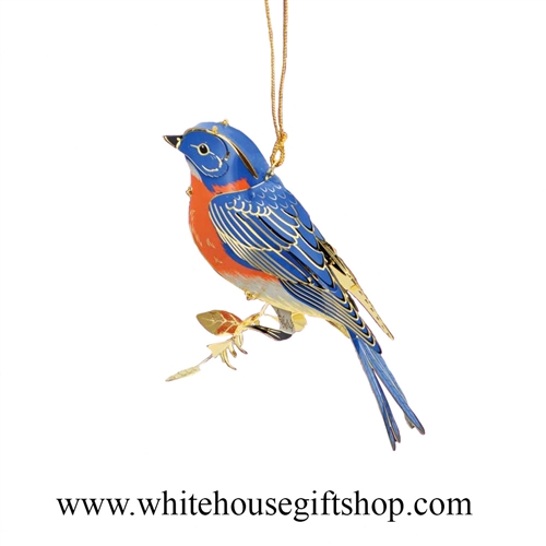 Blue Bird Ornament, Summer Sale,  24KT Gold Plated, White House Gift Shop, Made in USA!  LIMITED EDITION.