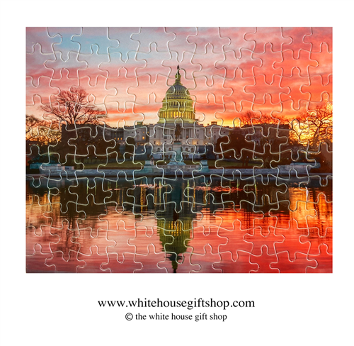 The Capitol Building at Sunset, 110 Piece Jigsaw Puzzle, Made in USA!