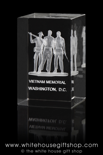 Vietnam Veterans Memorial Model in Crystal Optical Glass from the White House Gift Shop