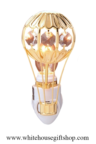 Gold Hot Air Balloon Nightlight with SwarovskiÂ® Crystals
