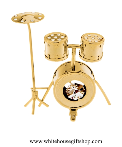 Gold Drum Set Table Top Display with SwarovskiÂ® Crystals