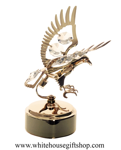 Gold Great American Eagle Music Box with SwarovskiÂ® Crystals