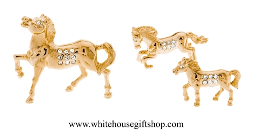 Gold Horse Family Table Top Collection with SwarovskiÂ® Crystals