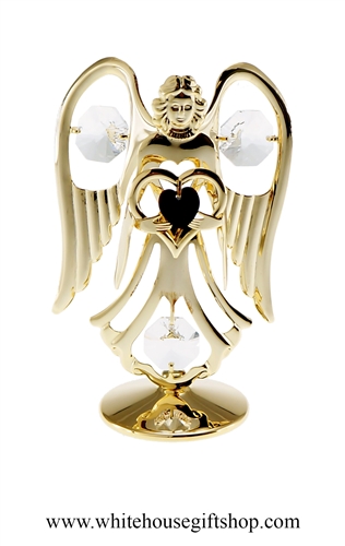 Gold Guardian Angel Birthstone Collection: January with Deep Garnet Colored SwarovskiÂ® Crystals