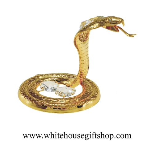 Gold King Cobra Snake Ornament