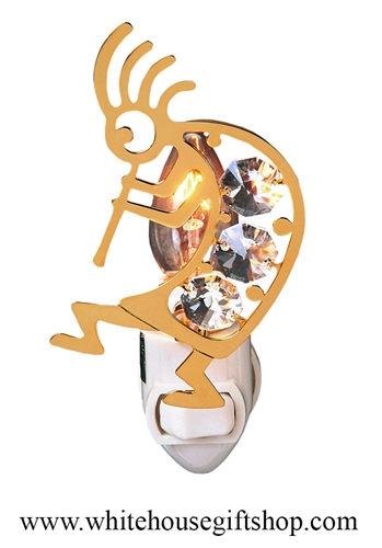 Gold Kokopelli Nightlight with SwarovskiÂ® Crystals