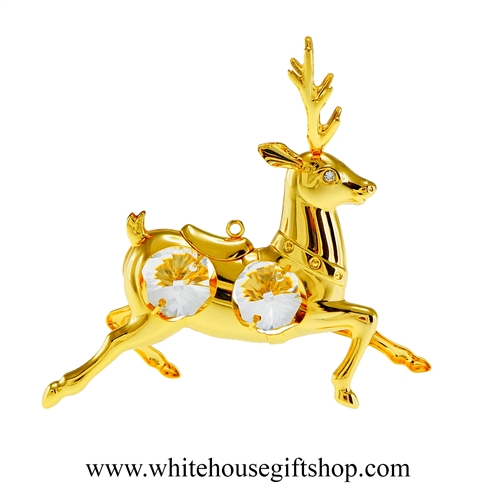 Gold Holiday Reindeer Ornament