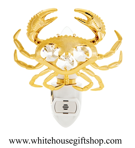 Gold Sea Crab Nightlight with SwarovskiÂ® Crystals