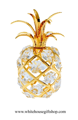 Gold Tropical Pineapple Ornament