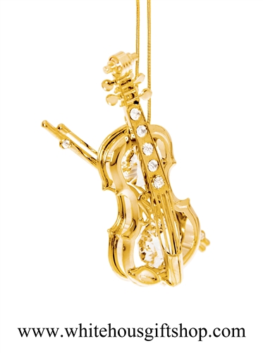 Gold Violin & Bow Ornament