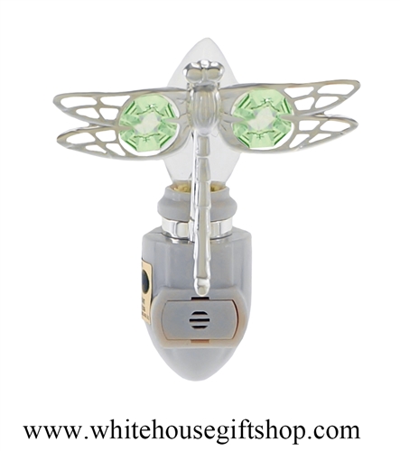 Silver Mini Dragonfly Nightlight with SwarovskiÂ® Crystals