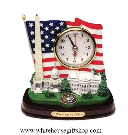 American Flag Washington D.C. Monuments Clock