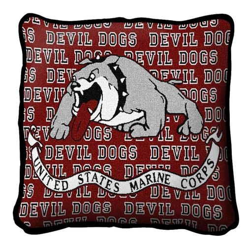 US Marine Corps Pillow, Devil Dog Logo, Military Pillows, USMC, Made in USA, Dry Clean only