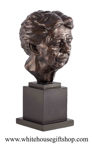 Bust, Eleanor Roosevelt, 13", Alabaster and Brozne