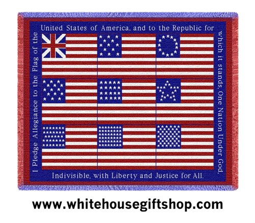 American Flag Pledge of Allegiance Throw Blanket