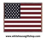 American Flag Cotton Blanket, Luxury Throw, Honors American Veterans, 69 by 48 inches, 100% USA Made, Machine Wash & Dry, See Matching Pillow,  Made in the USA for the White House Gift Shop, Est 1946Â® by President Truman & Secret Service