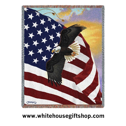 Great Eagle of the United States, American Flag Blanket