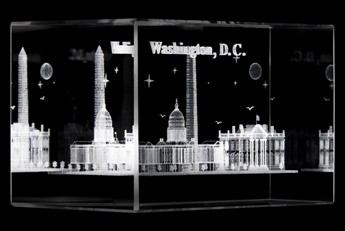 White House Glass Paperweight