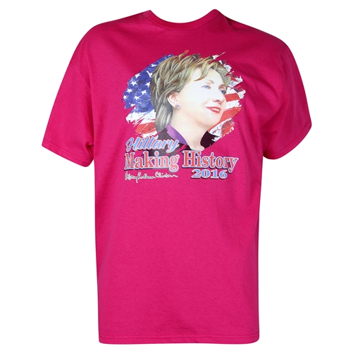 Shirt, Hillary for President 2016 T-Shirt, Signature Pink, 100% Preshrunk Comfort Cotton