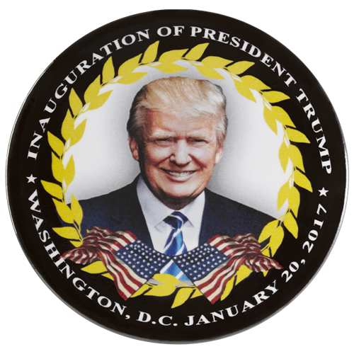 President Donald J. Trump and Vice President Pence Inauguration Official Button with Ribbon from the White House Gift Shop