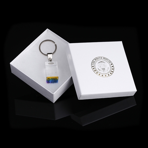 Washington D.C. Buildings inside Lucite Keychain , Gift Box