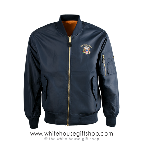 White House Presidential Eagle Seal Bomber Jacket, Navy Blue