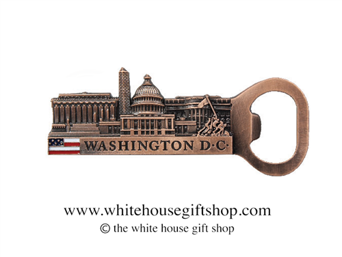 Washington D.C. Monuments Bottle Opener, Metal Magnet