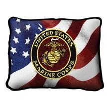 United States Navy Small Rectangle Pillow, Made in America, on American Flag, 12 by 8 inches, red, navy, blues, gold, Made in the USA, Military Veteran Gift