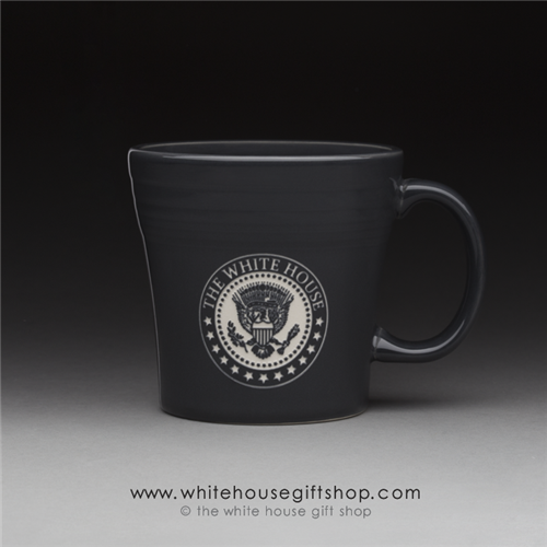 coffee-mug-white-house-dining-room-seal of the president-slate-mugs-white house gift shop-designed and hand-etched by patriotic artist anthony giannini-fiesta-compare with Macy's, Waterford, Nordstrum, Target, Historical Association-white house gifts