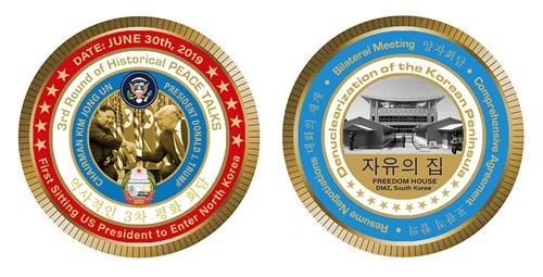 president-trump-korea-peace-talks-summit-coin-commemorative-white-house-gift-shop-summit-cancelled-summit-on-reported-in-news-social-media-anthony-giannini-coins-designer-mh-designer-white-house-gifts-white-house-historical-association-kim jong-un-potus