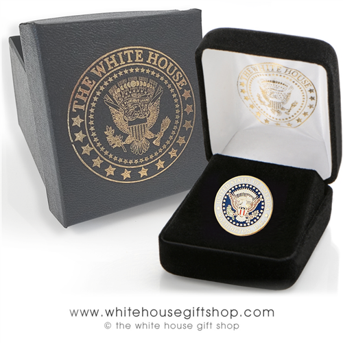 Presidential Seal Pin, upgraded quality clasp, custom white house gift box, seal of the President lapel pins