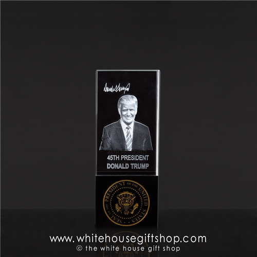 President Donald Trump Statue and Hologram with Seal of the President from the Official White House Gift Shop is designed by historical artist Anthony Giannini for our historical presidential gifts collection includes signed Certificate of Authenticity.