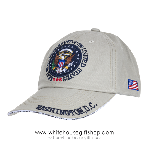 Seal of the President khaki Cap,  Hat from White House Gift Shop
