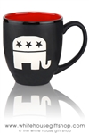 Republican Party Elephant Etched Bistro Mug, Etching in USA, Black and Red, Political Mug Collection from White House Gift Shop Est by President Truman 1946