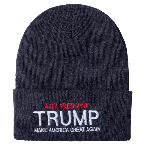 Donald Trump, 45th President, Heather Gray Knit Ski Hat or Beanie, Make America Great Again, White House Gift Shop
