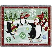 Winter White House Fun Blanket Throw of Playful Penguins, Made in USA, Official White House Gift Shop