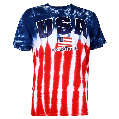 American Flag Tie-Dye T-shirt, JULY 4 SALE, Pre-Shrunk Cotton