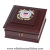 United States Coast Guard Seal Medallion Keepsake Box, Made in USA, Quality Wood Case for military awards, medals of honor, ribbons, dog tags, officer recognition, promotional gifts, from Official White House Gift Shop, Washington, D.C.