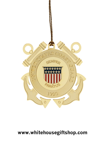 2013 United States Coast Guard Holiday Ornament, Authorized USCG, 24KT Gold Finished, Made in the USA by the Makers of the Official White House Ornaments, Start or Complete the Entire Military Services Collection, Date not on ornament.