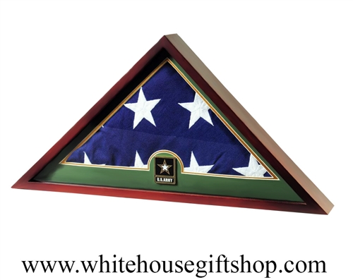 US Flag Display Case with Go Army Medallion