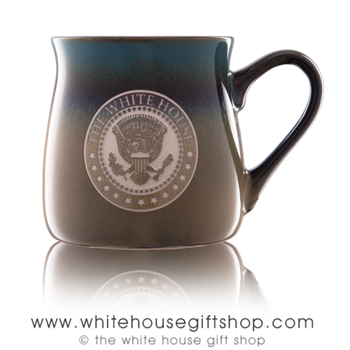 The White House Seal Presidential Large 16 Ounce large Artisan Mug, etched in America, United States Eagle, quality mugs from official White House Gift Shop.