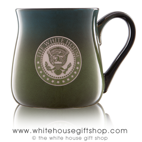 The White House Seal Presidential Extra Large 26 Ounce large Bistro Mug, etched in America, United States Eagle, quality mugs from official White House Gift Shop.