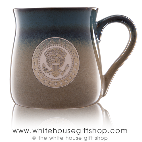 The White House Seal Presidential Extra Large 26 Ounce large Bistro Mug, etched in America, United States Eagle, quality mugs from official White House Gift Shop.